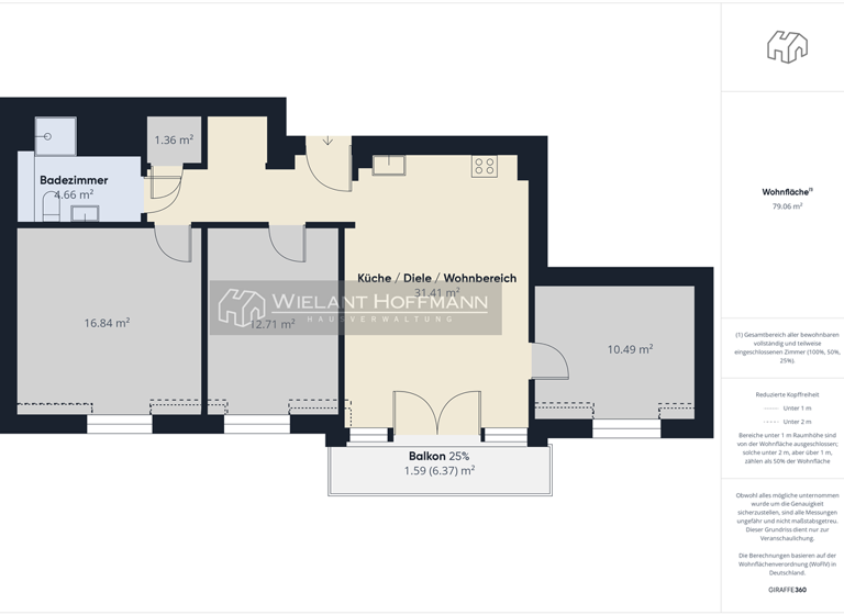 Wohnung zur Miete 1.868 € 4 Zimmer 79,2 m²<br/>Wohnfläche Dachgeschoss<br/>Geschoss Wördemanns Weg 3 Stellingen Hamburg 22527