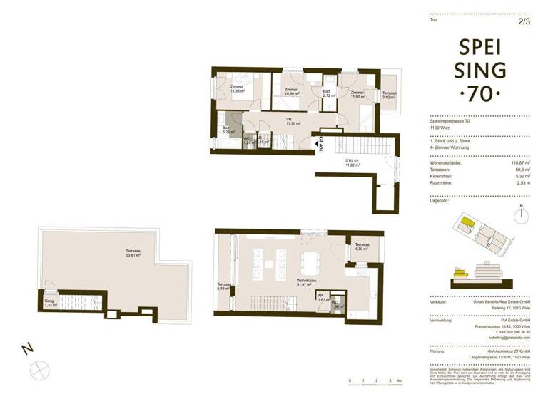 Maisonette zum Kauf - Erstbezug 1.250.000 € 4 Zimmer 110,9 m² frei ab 31.07.2026 Speisinger Straße Wien 1130