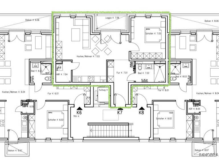 Wohnung zur Miete 1.021 € 2 Zimmer 65,9 m²<br/>Wohnfläche 2.<br/>Geschoss ab sofort<br/>Verfügbarkeit Neustadt Brandenburg an der Havel 14776