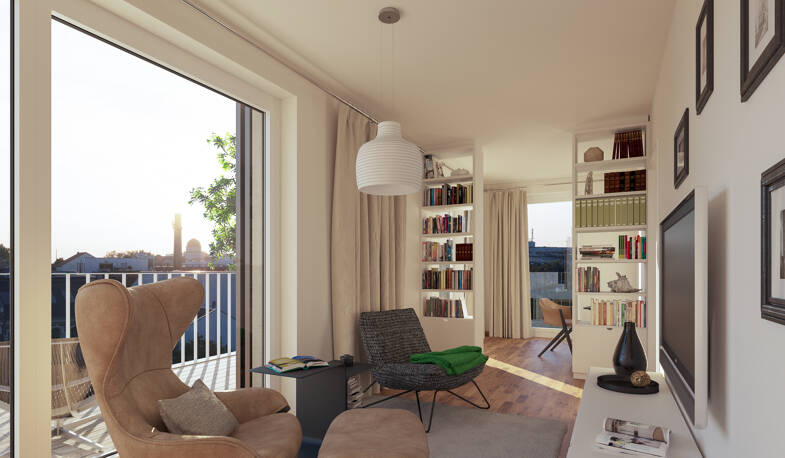Wohnung zum Kauf - Neubau 723.840 € 2,5 Zimmer 92,8 m² Dachgeschoss, 5. Geschoss frei ab 31.12.2027 Kohlenstraße 27 Zentrum-Süd Leipzig 04107