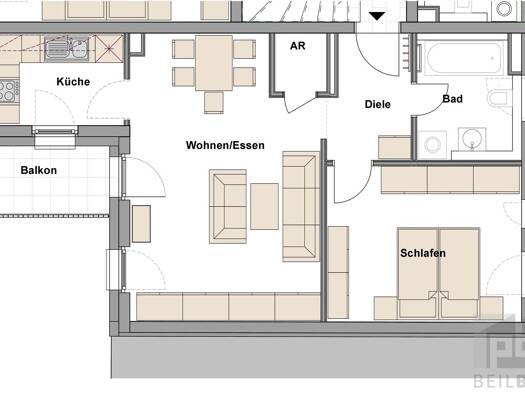 Wohnung zur Miete 630 € 2 Zimmer 56 m² 1. Geschoss frei ab sofort Cronegkstraße 4/6 Ansbach 91522