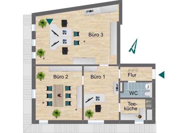 Bürofläche zur Miete 5,99 € 3 Zimmer 81 m² Bürofläche Bahnhofstraße 16 Pößneck,Stadt Pößneck 07381