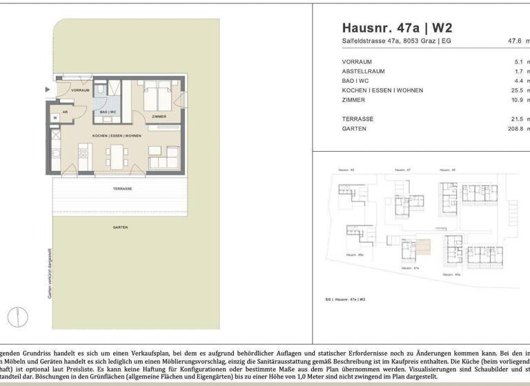 Wohnung zum Kauf - Erstbezug 309.000 € 2 Zimmer 47,6 m² EG frei ab sofort Salfeldstraße 47a Straßgang Graz,16.Bez.:Straßgang 8054