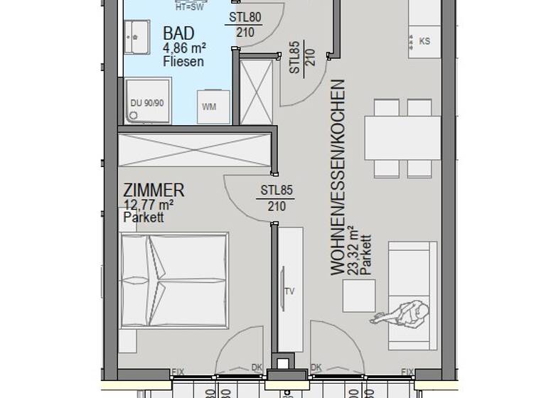 Wohnung zum Kauf - Erstbezug 340.900 € 2 Zimmer 47,7 m² 1. Geschoss Waltendorf Graz 8010