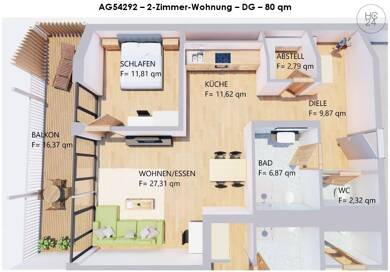 Wohnung zur Miete Wohnen auf Zeit 1.450 € 2 Zimmer 80 m² frei ab 07.07.2025 Kaufbeuren Kaufbeuren 87600