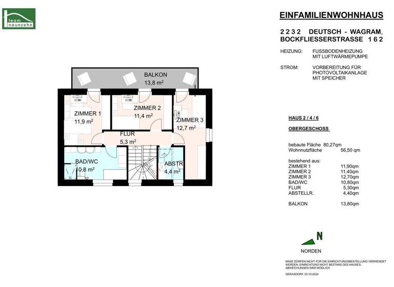 Einfamilienhaus zum Kauf - Erstbezug 549.000 € 5 Zimmer 151,5 m² 201 m² Grundstück Deutsch-Wagram 2232