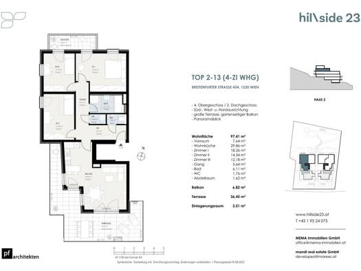 Wohnung zum Kauf - Erstbezug 799.500 € 4 Zimmer 97,4 m² 4. Geschoss Wien 1230
