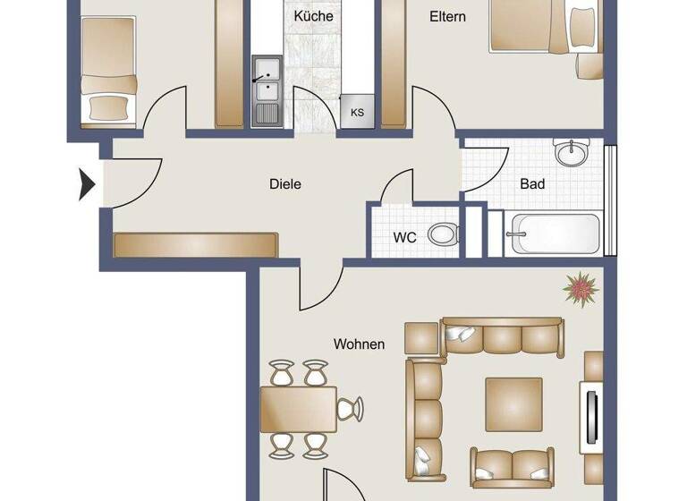 Wohnung zum Kauf 275.000 € 3 Zimmer 84,2 m² Hohbuch Reultlingen 72762