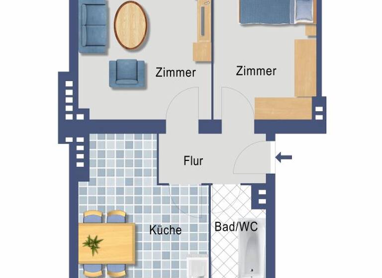 Wohnung zum Kauf provisionsfrei 191.000 € 2 Zimmer 52,3 m² EG frei ab sofort Gorkistraße 50 Tegel Berlin 13509