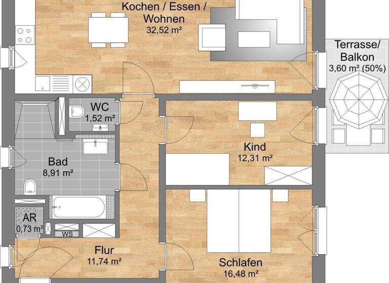 Wohnung zum Kauf 655.000 € 3 Zimmer 87,8 m² 2 Geschosse frei ab 31.12.2026 Großreuth b Schweinau Nürnberg 90431