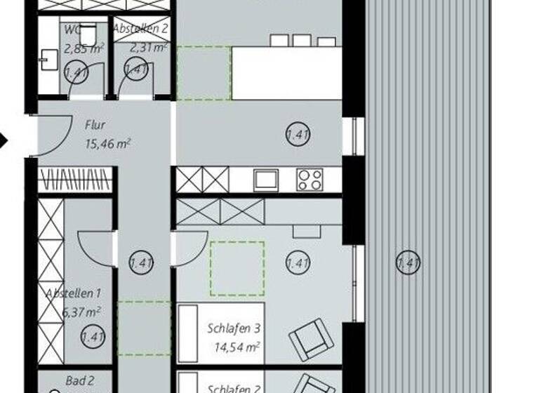Wohnung zum Kauf - Erstbezug 800.000 € 4 Zimmer 196,3 m² Heidmühle Schortens 26419