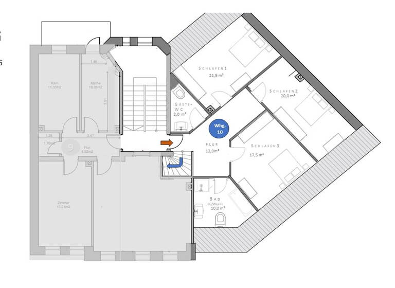 Maisonette zur Miete 1.650 € 5 Zimmer 156 m²<br/>Wohnfläche 4.<br/>Geschoss Portitzer Str. 12 Sellerhausen-Stünz Leipzig 04318