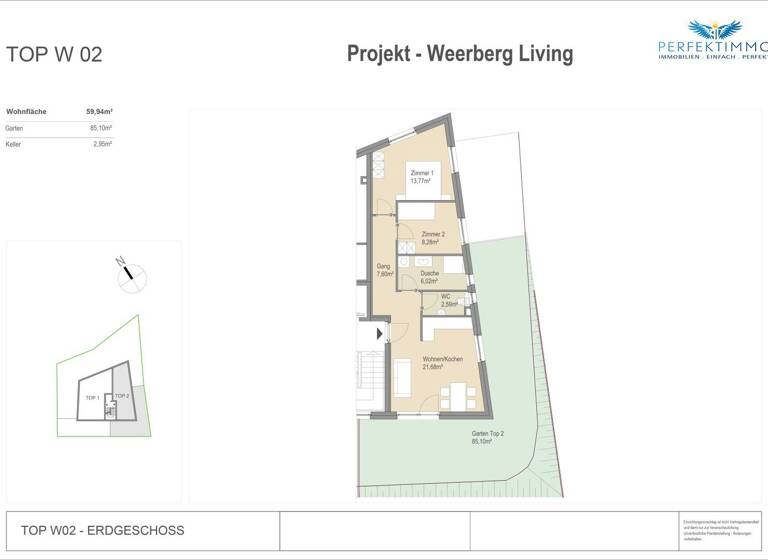 WG-Zimmer zum Kauf 329.000 € 3 Zimmer 59,9 m² EG Weerberg 6133