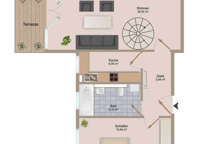 Maisonette zum Kauf 510.000 € 2,5 Zimmer 78,5 m²<br/>Wohnfläche EG<br/>Geschoss Eching Eching 85386