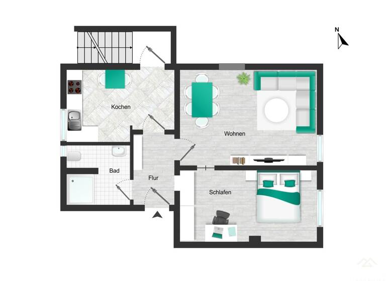 Wohnung zum Kauf 115.555 € 2 Zimmer 48,2 m² 1. Geschoss Forchheim Rheinstetten 76287