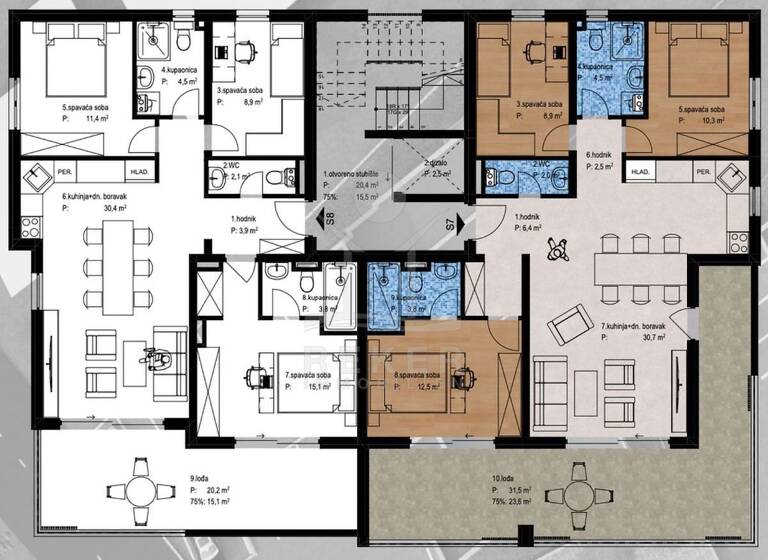 Penthouse zum Kauf - Erstbezug 546.400 € 4 Zimmer 233 m² 2. Geschoss Zadar 23000