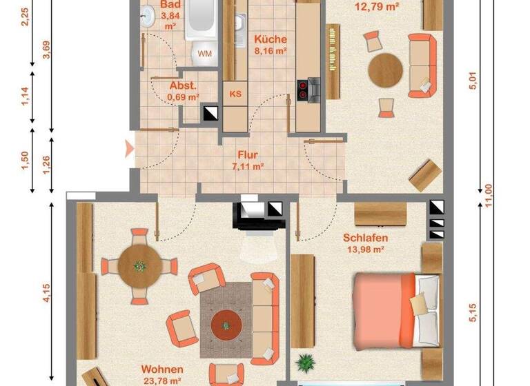 Wohnung zum Kauf 235.000 € 3 Zimmer 72,4 m² Gibitzenhof Nürnberg 90461