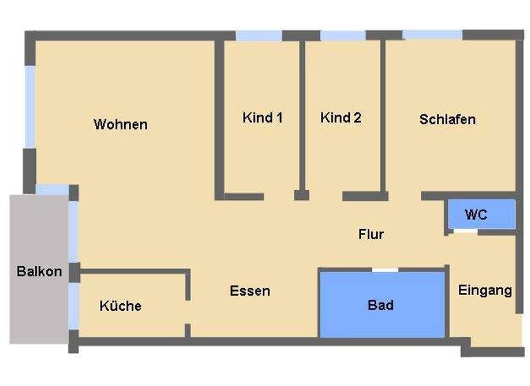 Wohnung zum Kauf 145.000 € 4 Zimmer 96,5 m² 1. Geschoss Oelkerstraße 10 Hillegossen Bielefeld / Hillegossen 33699